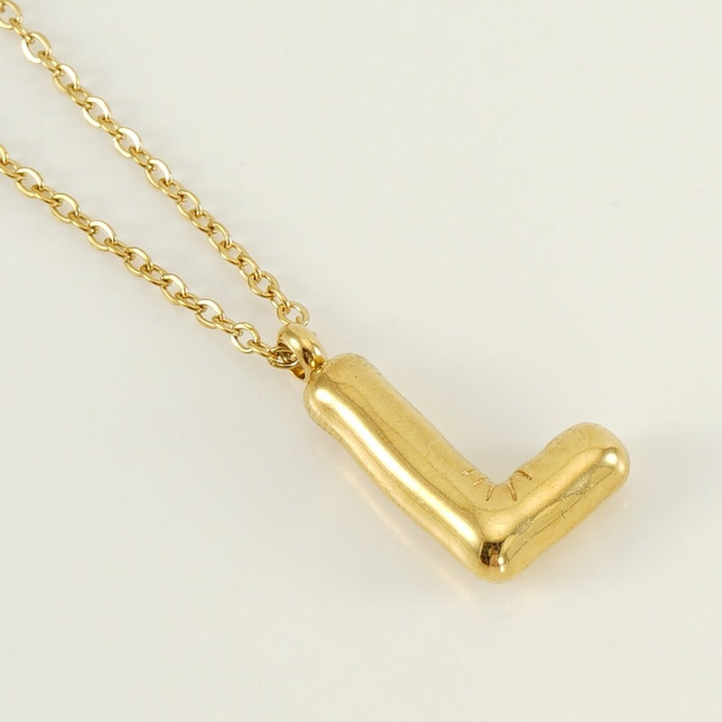 Custom Personalized Initial 3D Balloon Alphabet Letter Pendant Necklace