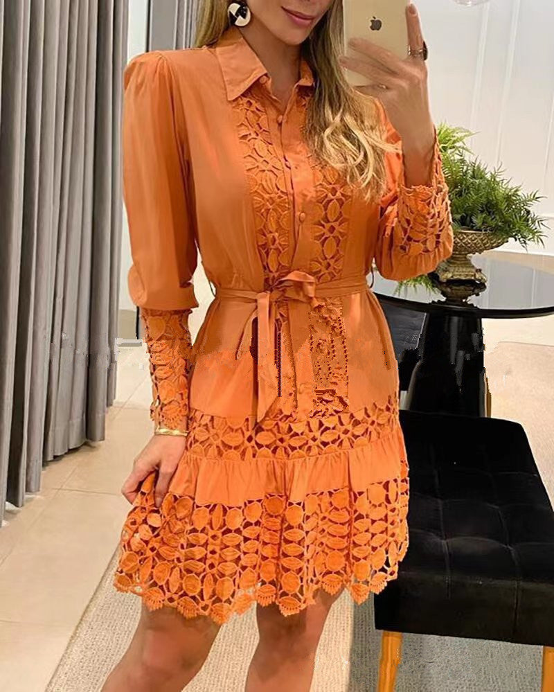 Pullover Long Sleeve Solid colour dress