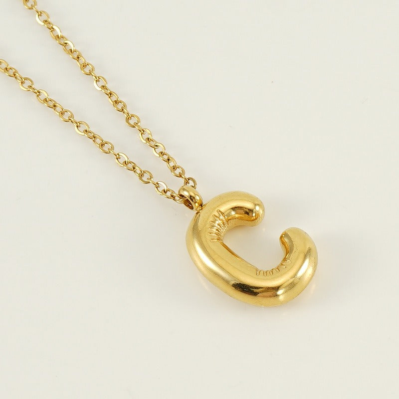Custom Personalized Initial 3D Balloon Alphabet Letter Pendant Necklace