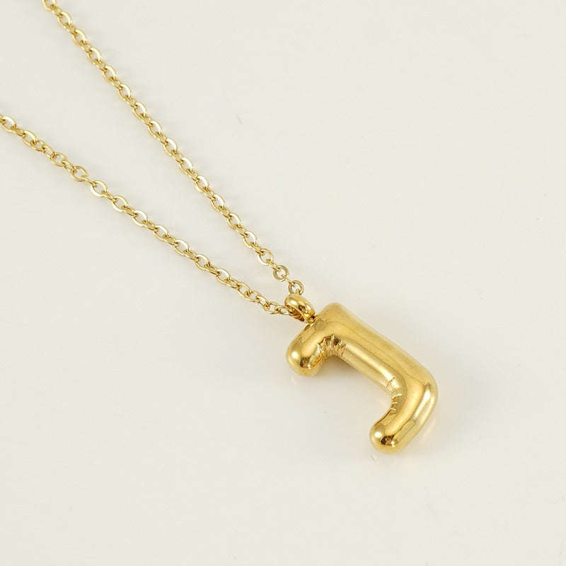 Custom Personalized Initial 3D Balloon Alphabet Letter Pendant Necklace