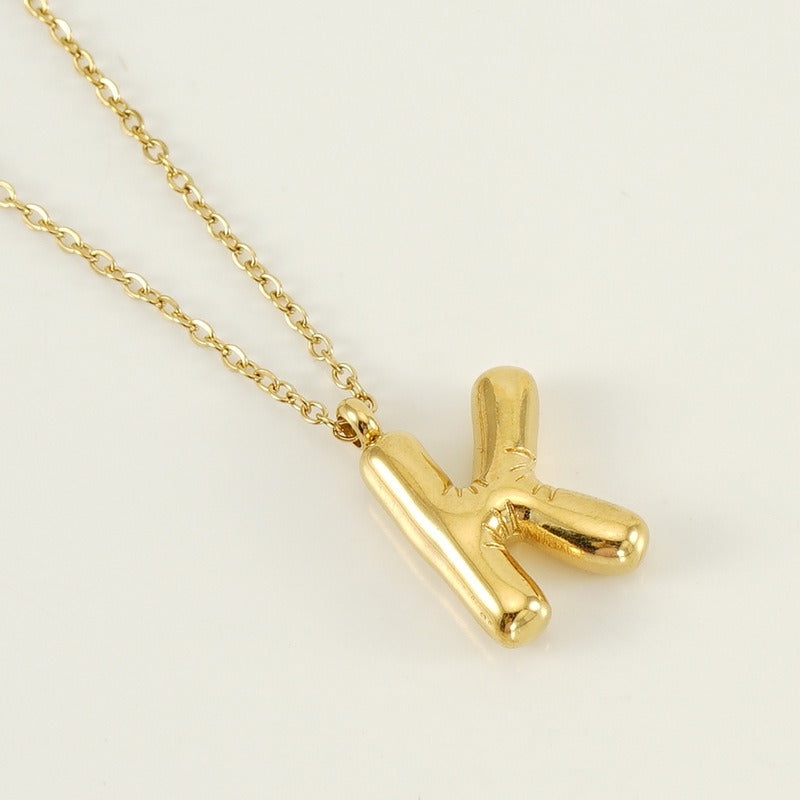 Custom Personalized Initial 3D Balloon Alphabet Letter Pendant Necklace