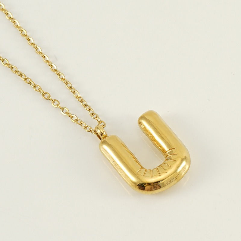 Custom Personalized Initial 3D Balloon Alphabet Letter Pendant Necklace