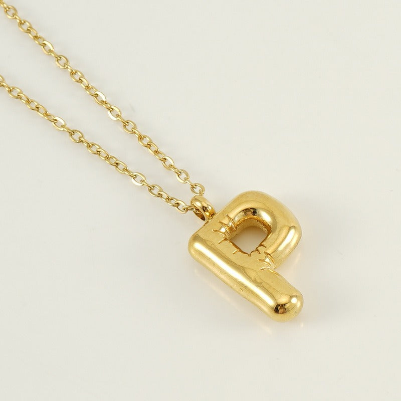 Custom Personalized Initial 3D Balloon Alphabet Letter Pendant Necklace
