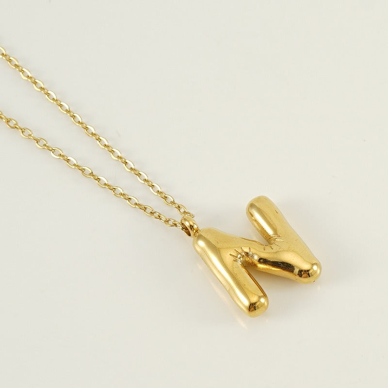 Custom Personalized Initial 3D Balloon Alphabet Letter Pendant Necklace