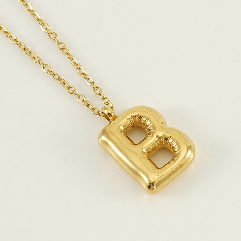 Custom Personalized Initial 3D Balloon Alphabet Letter Pendant Necklace