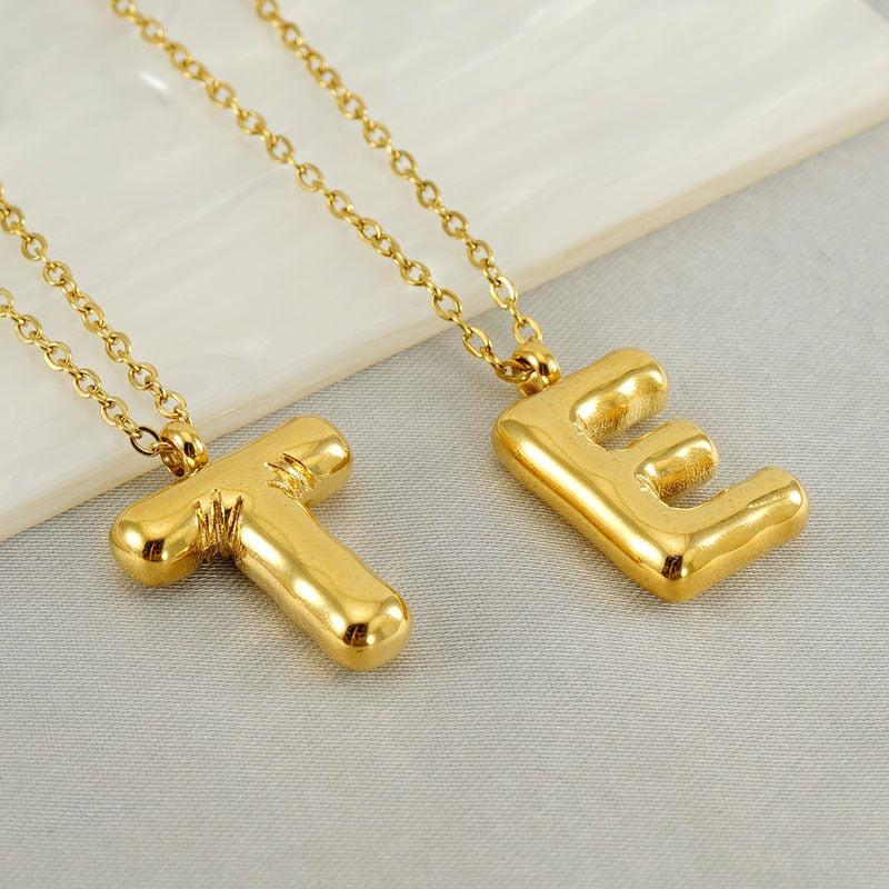 Custom Personalized Initial 3D Balloon Alphabet Letter Pendant Necklace