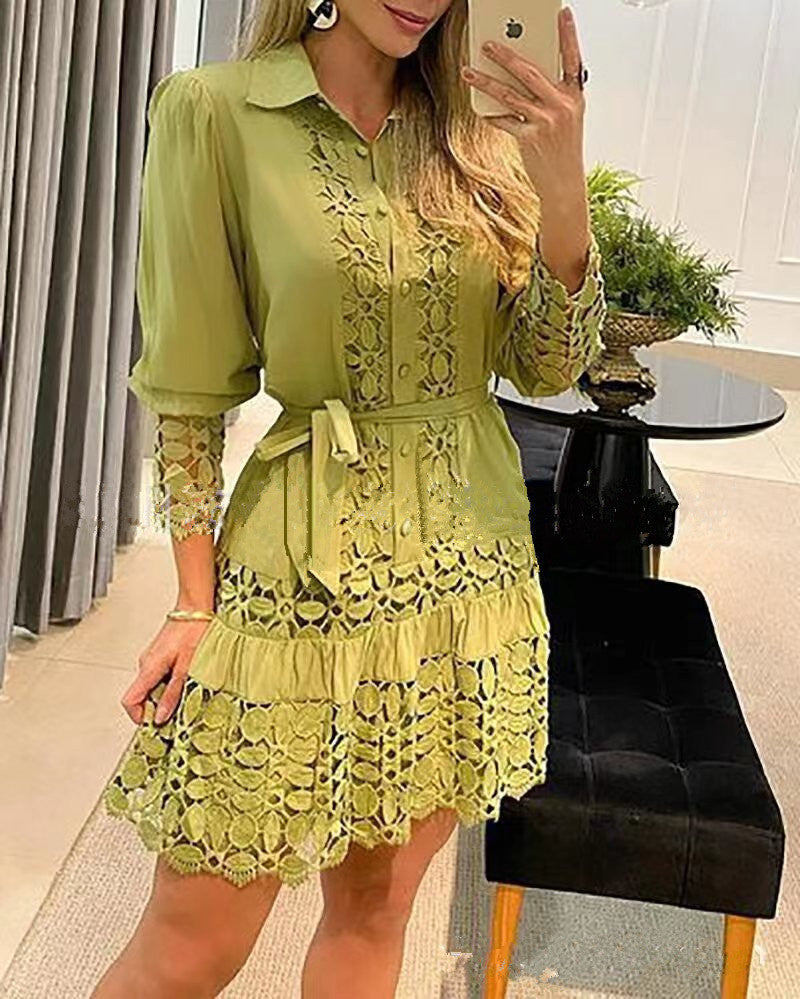 Pullover Long Sleeve Solid colour dress