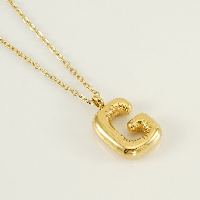 Custom Personalized Initial 3D Balloon Alphabet Letter Pendant Necklace