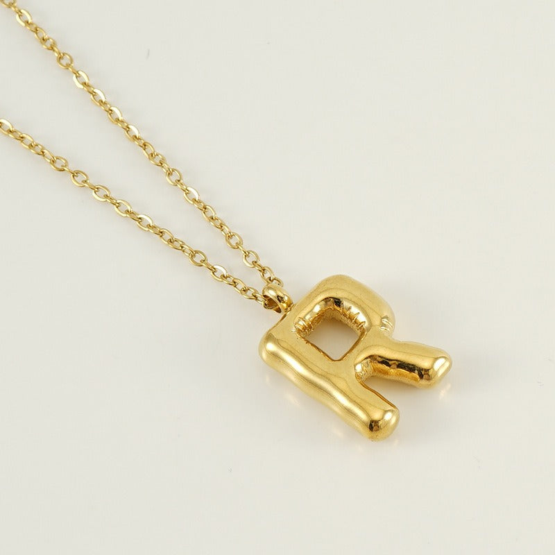 Custom Personalized Initial 3D Balloon Alphabet Letter Pendant Necklace