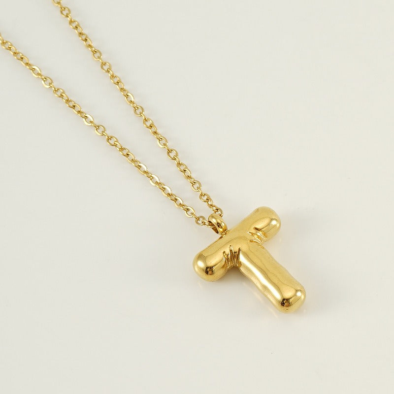 Custom Personalized Initial 3D Balloon Alphabet Letter Pendant Necklace
