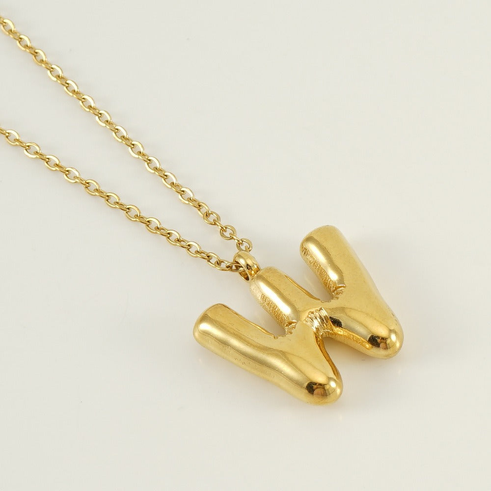 Custom Personalized Initial 3D Balloon Alphabet Letter Pendant Necklace