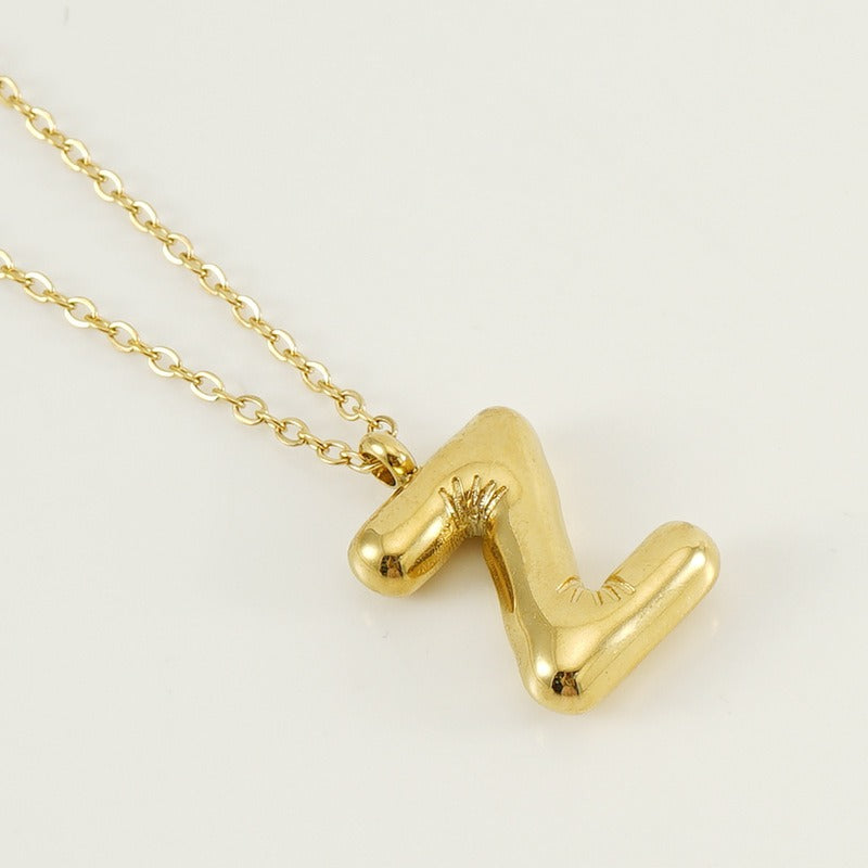 Custom Personalized Initial 3D Balloon Alphabet Letter Pendant Necklace