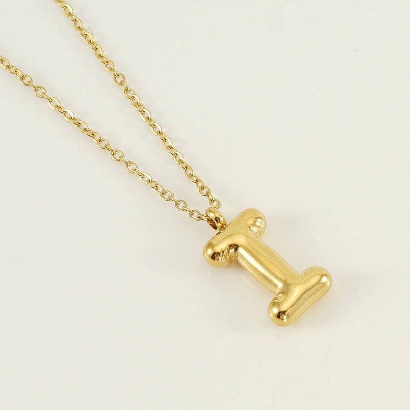 Custom Personalized Initial 3D Balloon Alphabet Letter Pendant Necklace