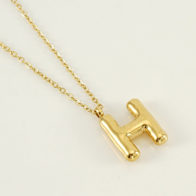 Custom Personalized Initial 3D Balloon Alphabet Letter Pendant Necklace