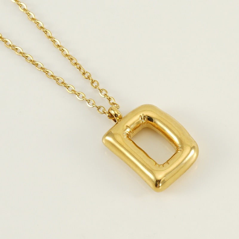 Custom Personalized Initial 3D Balloon Alphabet Letter Pendant Necklace