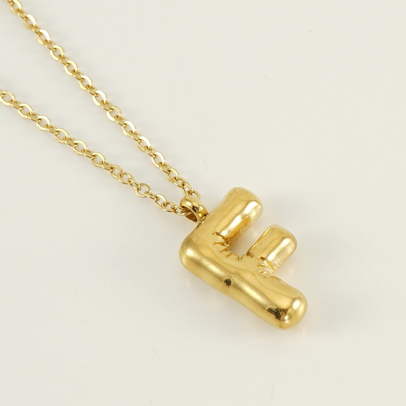 Custom Personalized Initial 3D Balloon Alphabet Letter Pendant Necklace