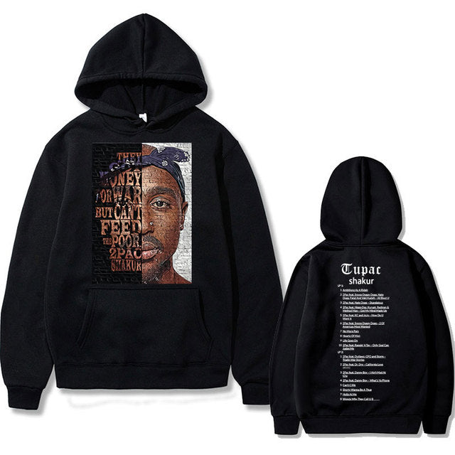 Rapper Tupac 2pac Hip Hop Hoodie Men and Women Oversized Hoodie
