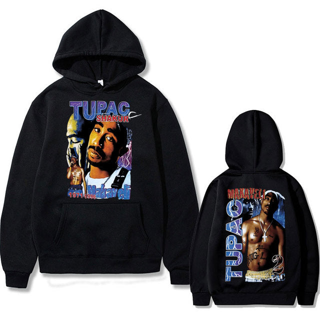Rapper Tupac 2pac Hip Hop Hoodie Men and Women Oversized Hoodie