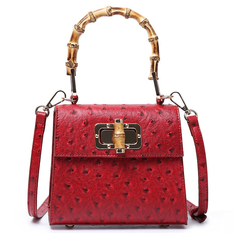 Buckle bag ostrich pattern single shoulder diagonal cross women's bag