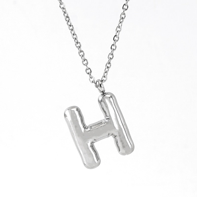 Custom Personalized Initial 3D Balloon Alphabet Letter Pendant Necklace