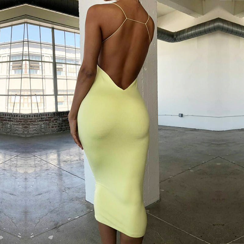 Garden 2 Layers Bodycon Dress Women Long Summer Dress Midi Party Dress Sexy Backless Dresses Woman Party Night Vestidos