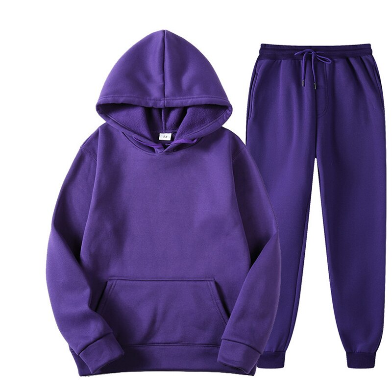 Women's Sets Oversized Hooded Running Hoodie Sport Pants Lady Suits 2 Piece Set Casual Fleece Tracksuit Winter