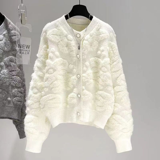 Towel embroidered jacket Xiaoxiangfeng spring and autumn new loose lady style cardigan top fashion