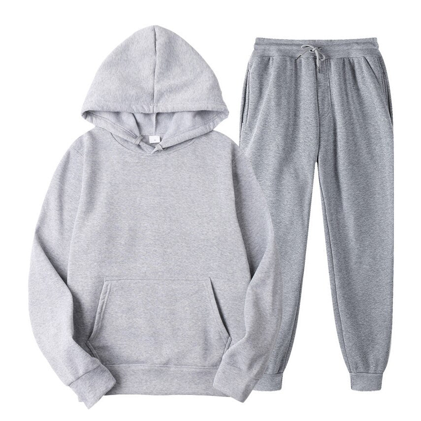 Women's Sets Oversized Hooded Running Hoodie Sport Pants Lady Suits 2 Piece Set Casual Fleece Tracksuit Winter