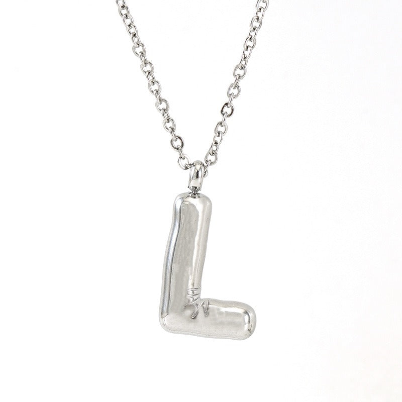 Custom Personalized Initial 3D Balloon Alphabet Letter Pendant Necklace