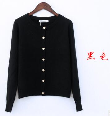 Women Girl Fall Winter Cardigans Full Sleeve Knitted sweaters Round Neck Basic Knitwear Tops