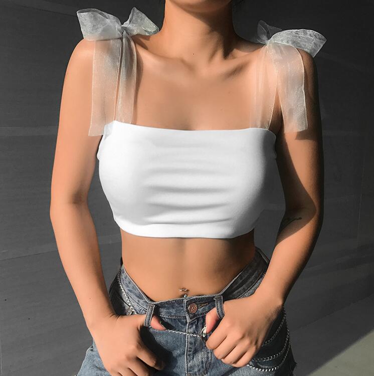 Bandage Straps Solid White Top