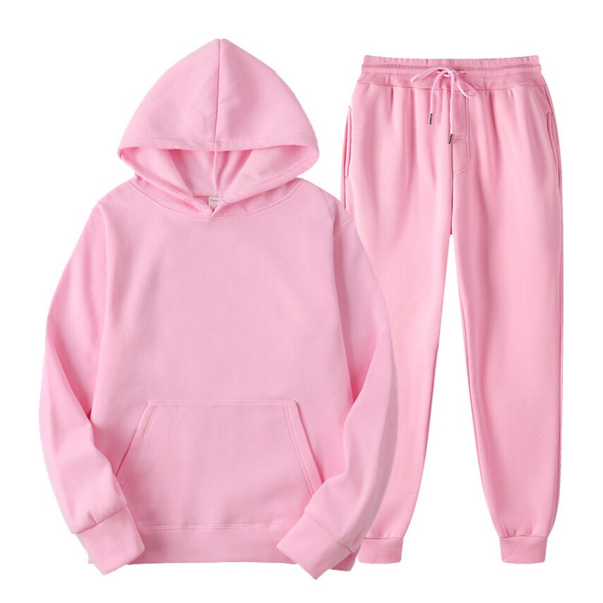 Women's Sets Oversized Hooded Running Hoodie Sport Pants Lady Suits 2 Piece Set Casual Fleece Tracksuit Winter