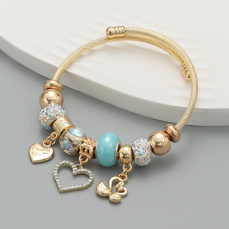 Women's Heart-shaped Pendant Bracelet Couples Bracelet