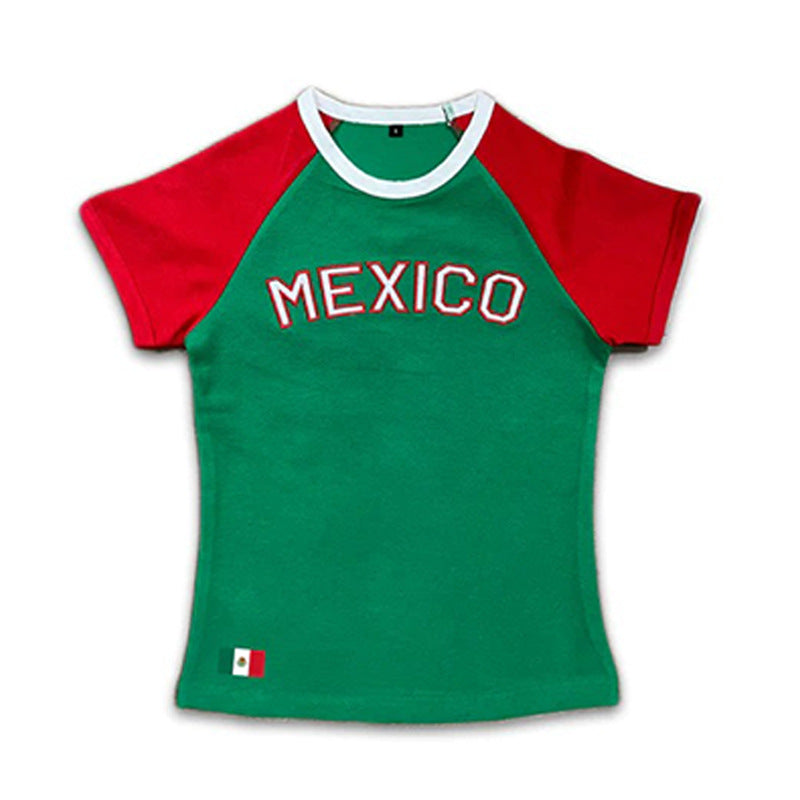 Mexico Retro T-Shirt Small Vest Letter Short Sleeve