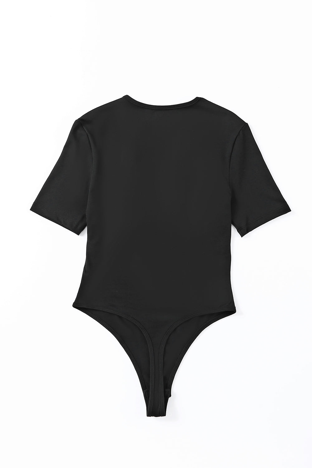 Black Basic Crew Neck Short Sleeve Bodysuit