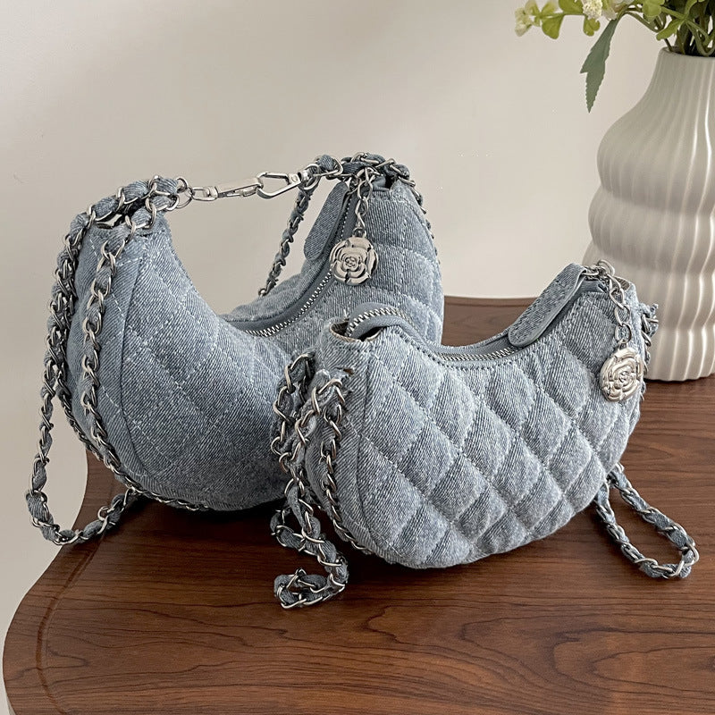 Denim Bag Diamond Embroidery Thread Chain