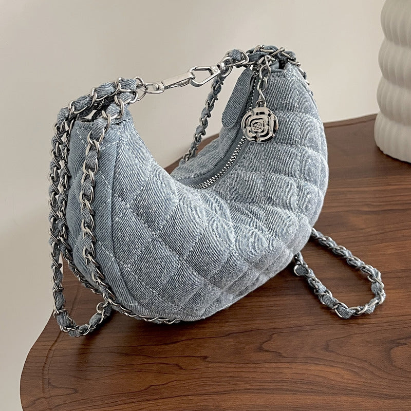 Denim Bag Diamond Embroidery Thread Chain