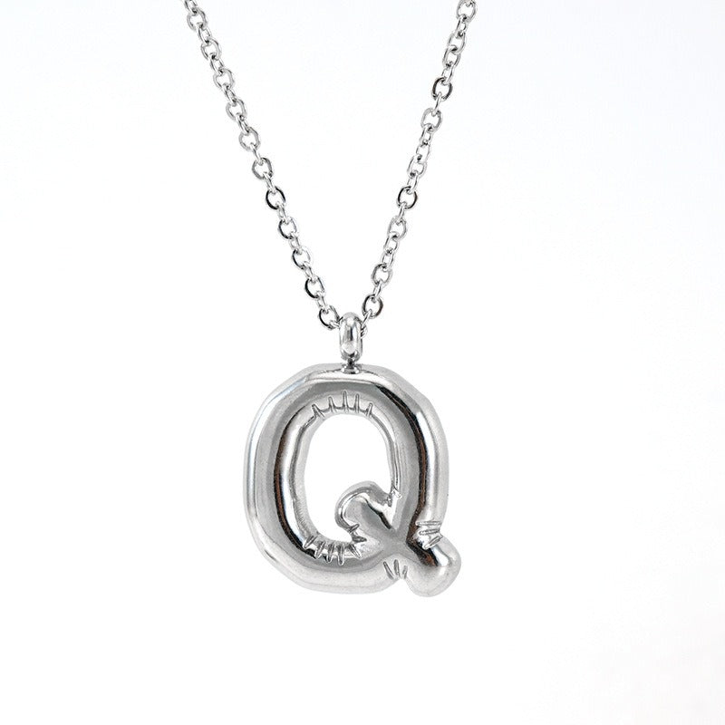 Custom Personalized Initial 3D Balloon Alphabet Letter Pendant Necklace