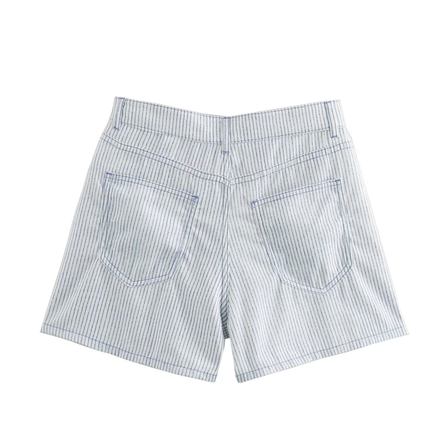 Fashionable temperament, high waist slimming, striped versatile shorts