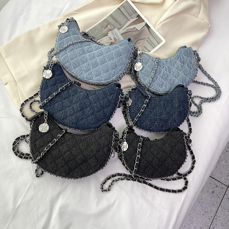 Denim Bag Diamond Embroidery Thread Chain