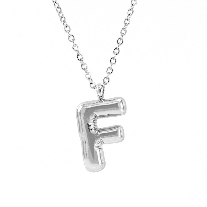 Custom Personalized Initial 3D Balloon Alphabet Letter Pendant Necklace