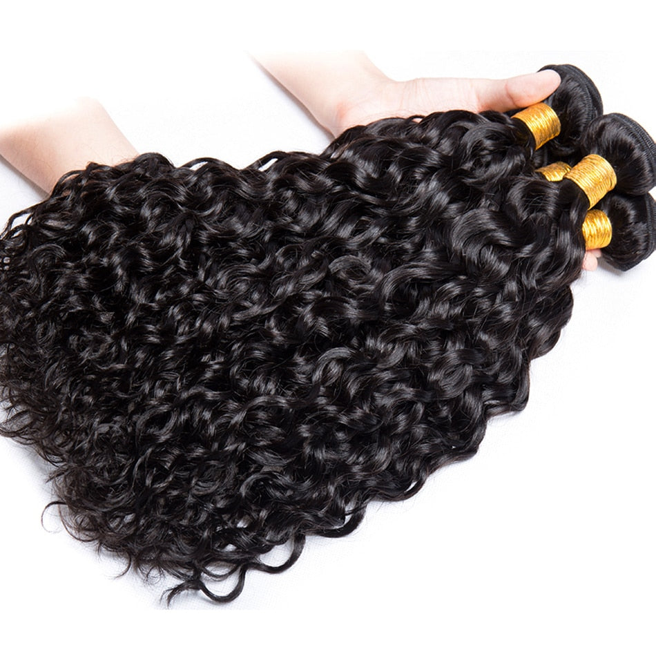 Water Wave Bundles 12A Brazilian Human Hair Weave 1/3/4PCS Deep Kinky Curly Hair 100g/pc Cheap Virgin Hair Extensions Natural