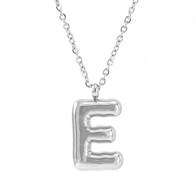 Custom Personalized Initial 3D Balloon Alphabet Letter Pendant Necklace