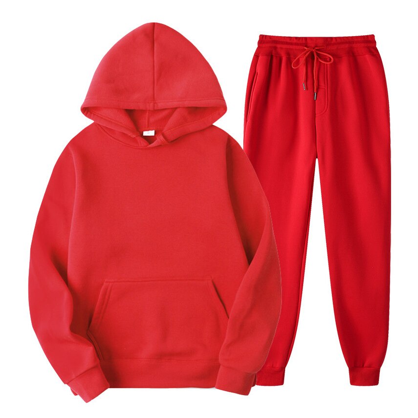 Women's Sets Oversized Hooded Running Hoodie Sport Pants Lady Suits 2 Piece Set Casual Fleece Tracksuit Winter