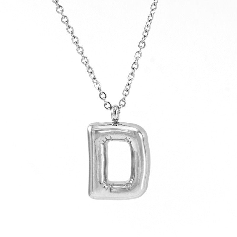 Custom Personalized Initial 3D Balloon Alphabet Letter Pendant Necklace