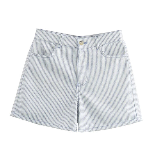 Fashionable temperament, high waist slimming, striped versatile shorts