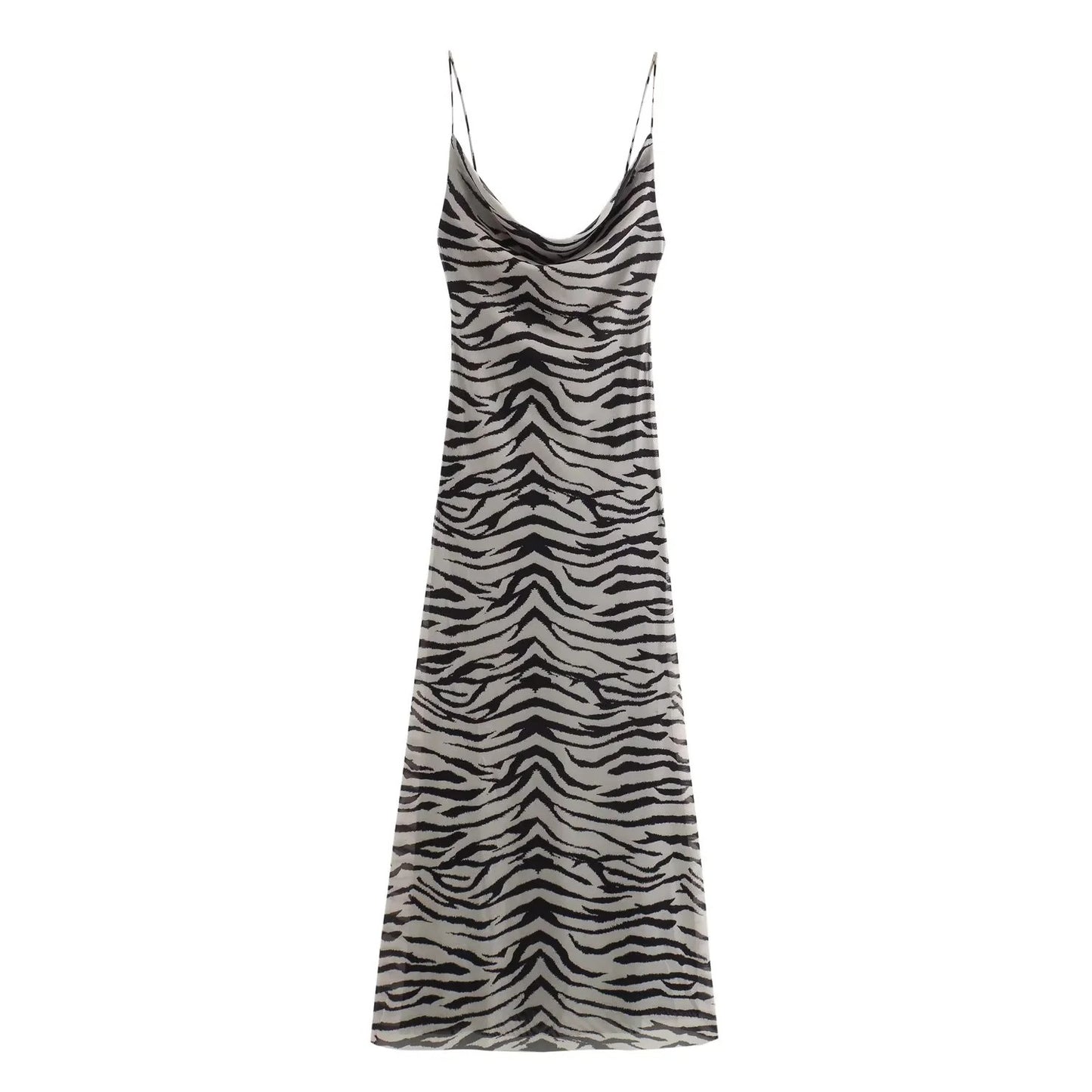 Animal print suspender dress for women