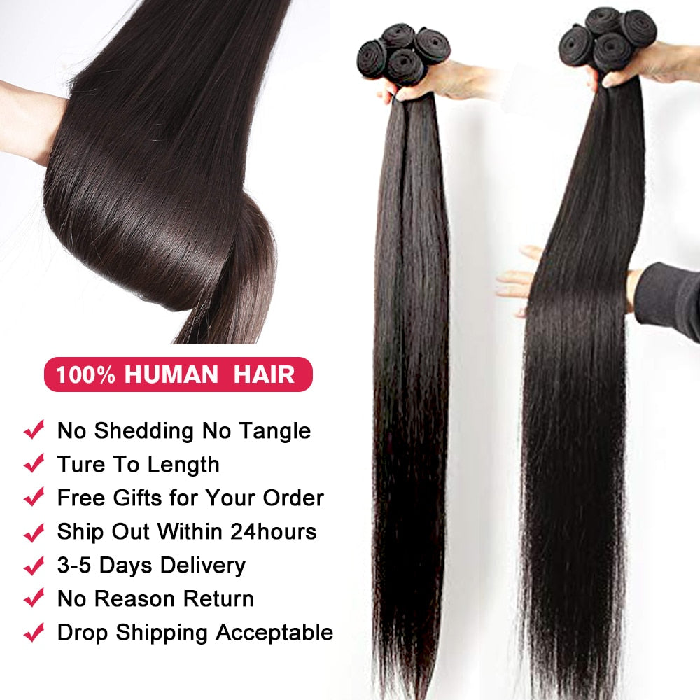 Long Straight Human Hair Bundles 30 32 40 Inchs