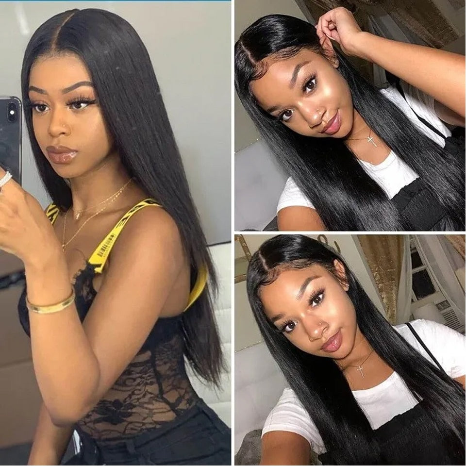 30 Inch Lace Front Wig Brazilian Bone Straight Human Hair