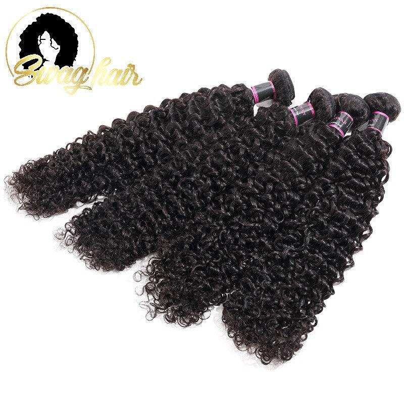 Swag Jerry Curl Bundles Brazilian Hair Weave Unprocessed Human Hair Bundles Full Thick Curls 8 - 28 Inches Hair Extensions